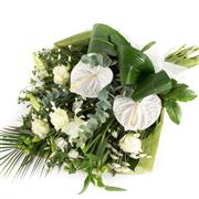 Contemporary White Sheaf,please check availability of flowers
